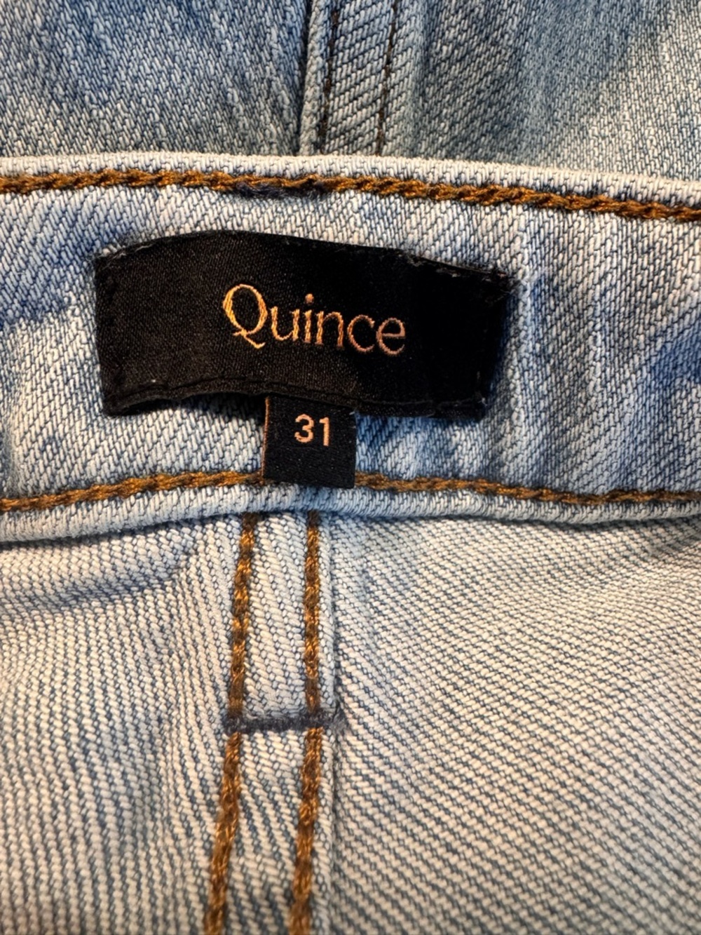 Quince Light Blue Straight Leg Women’s Jeans - Picture 4 of 6
